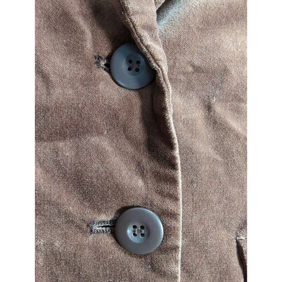 Y2K Doki Geki Brown Corduroy Blazer Jacket Womens Sz S Korea 2 Button Vintage - Picture 3 of 7